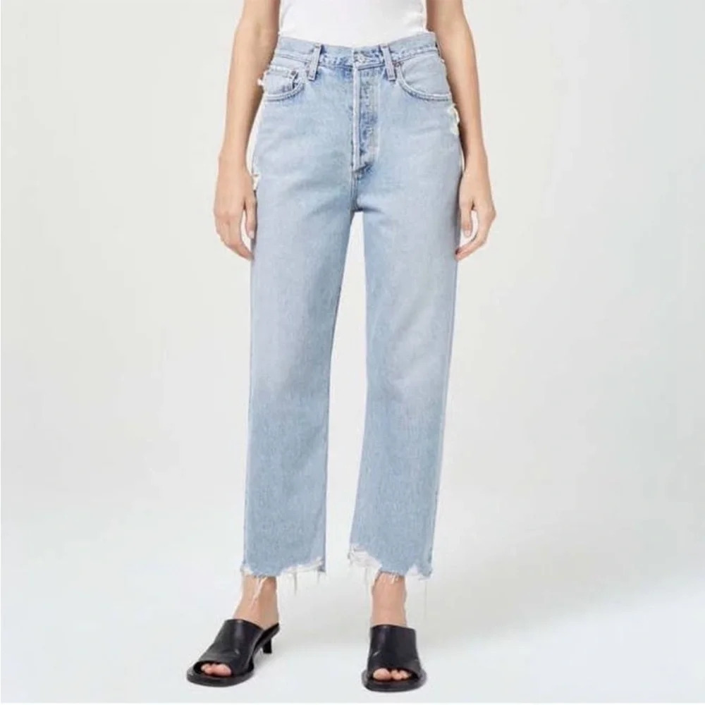 AGolde 90s Straight Leg Jeans  Size 27 Distressed Hem